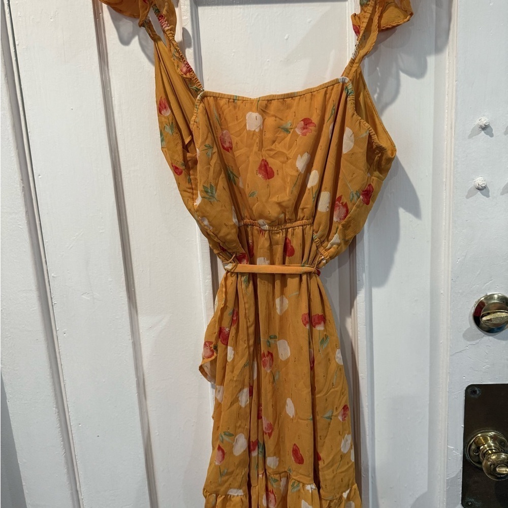LC Lauren Conrad Yellow Floral Wrap Dress - Picture 3 of 3